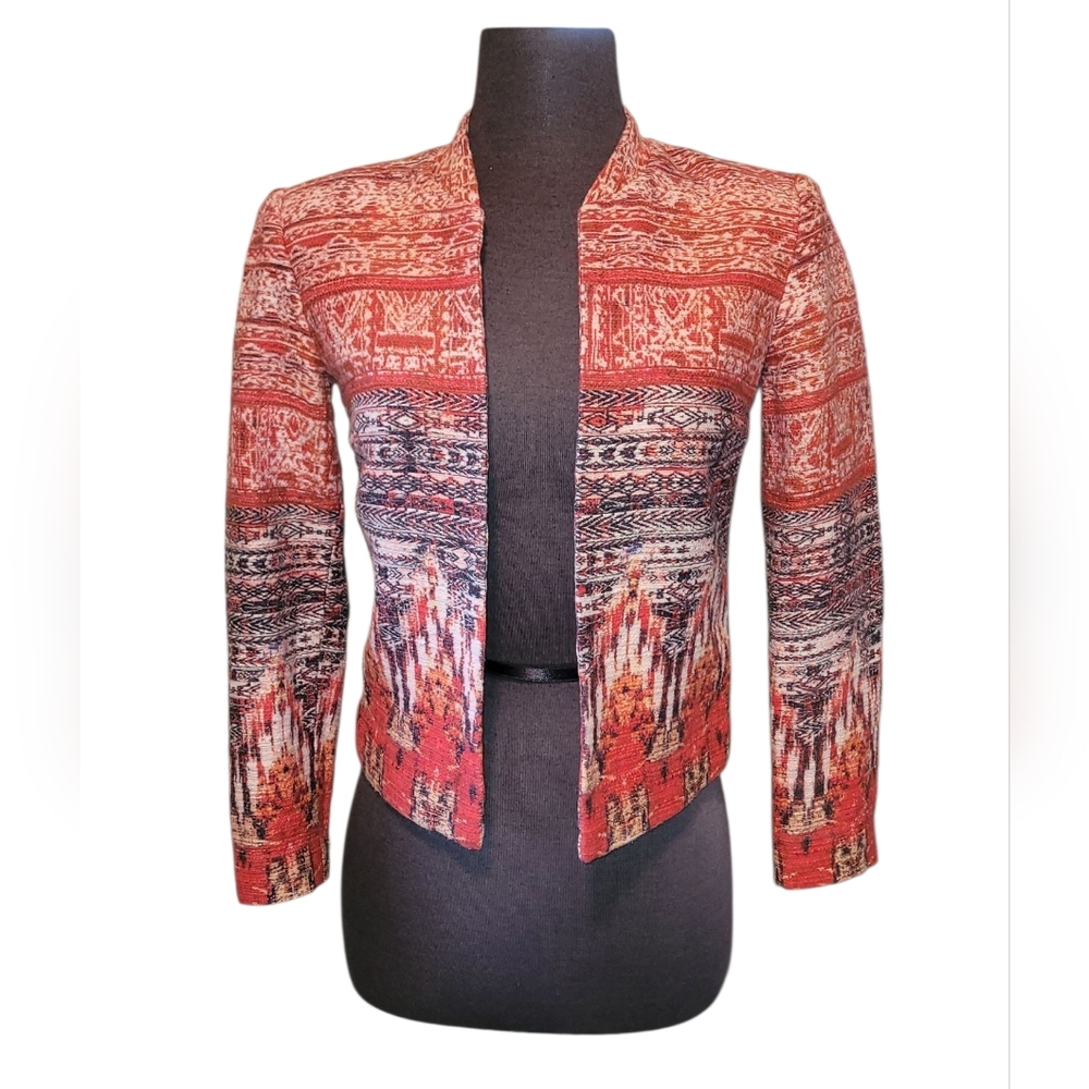 H&M Aztec Tribal Print Multicolor Textured Blazer